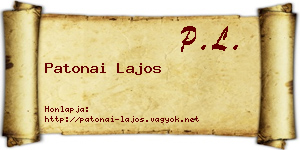 Patonai Lajos névjegykártya