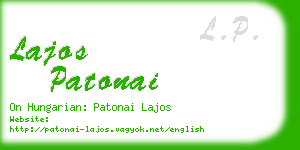 lajos patonai business card